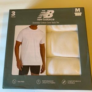 New Balance White Crew Neck Tee Shirt 3 in Package New in Package Men's M